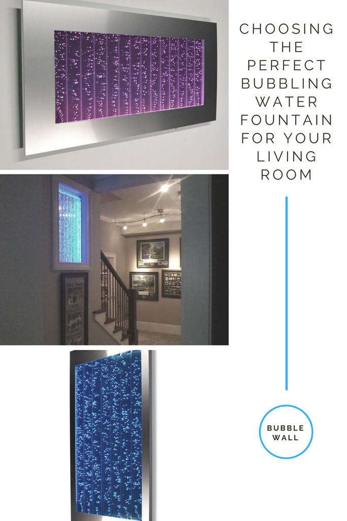 three bubbling water fountains